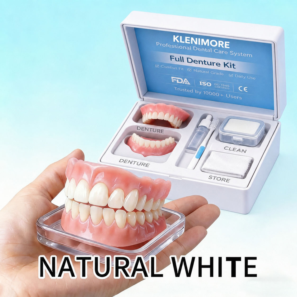 KLENIMORE natural white denture kit