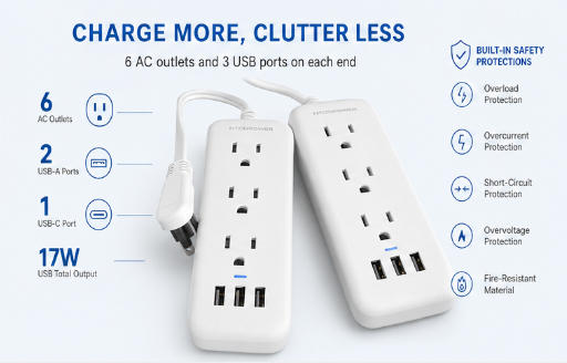 Twin Extension Cord Splitter