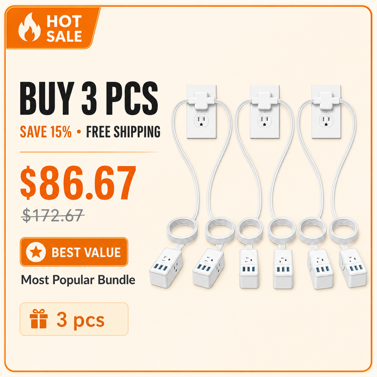Twin Extension Cord Splitter